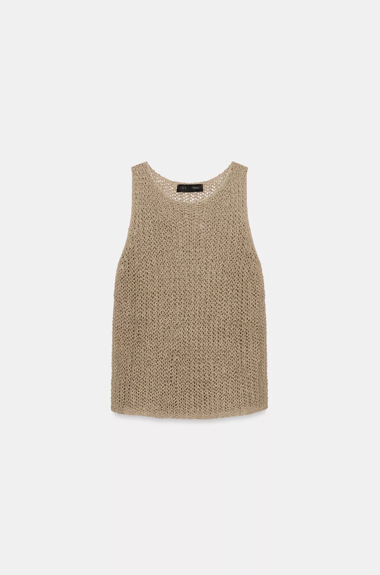 ZARA %100 keten kolsuz top