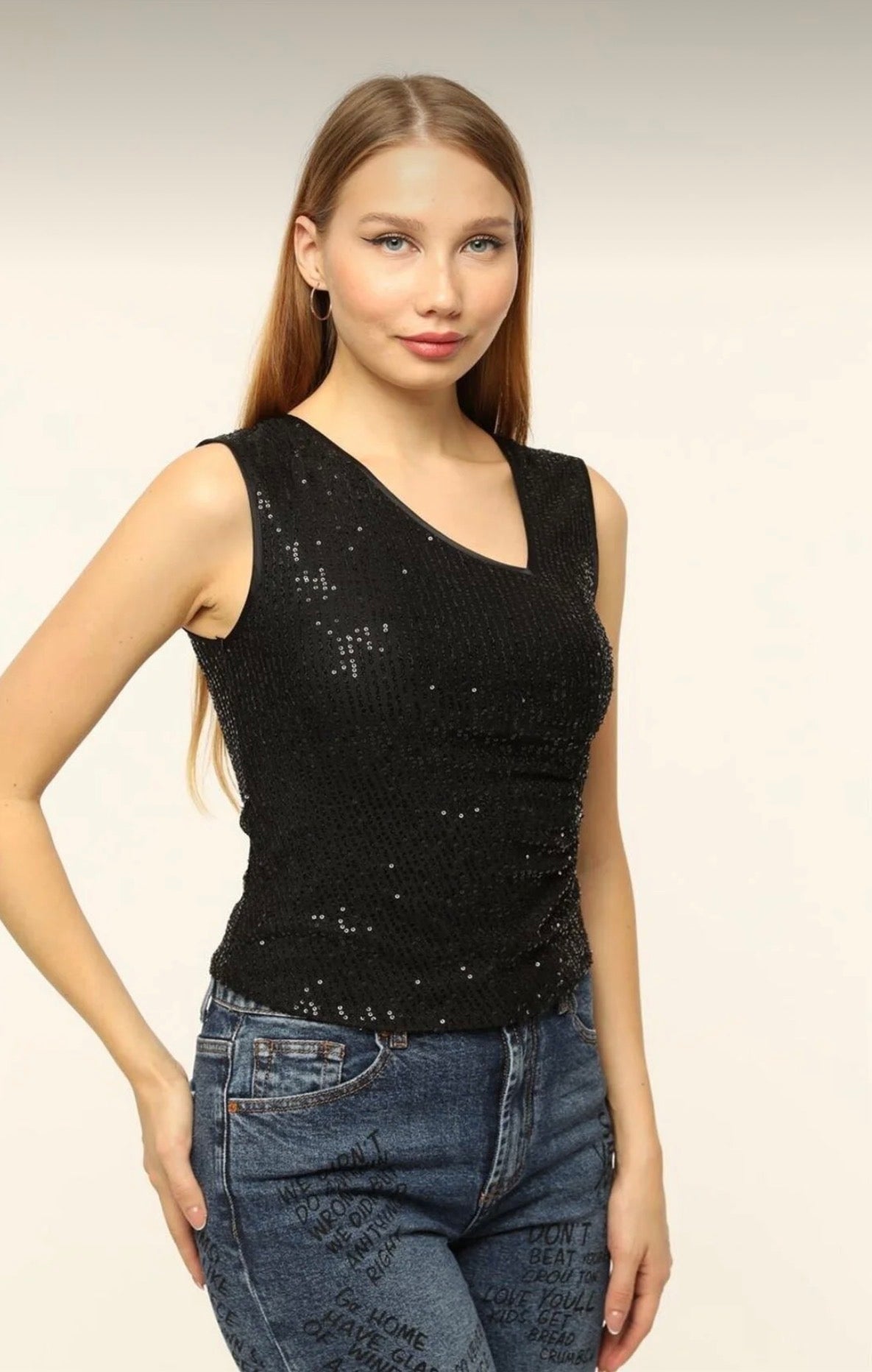 HomeStore Kolsuz Payetli Bluz
