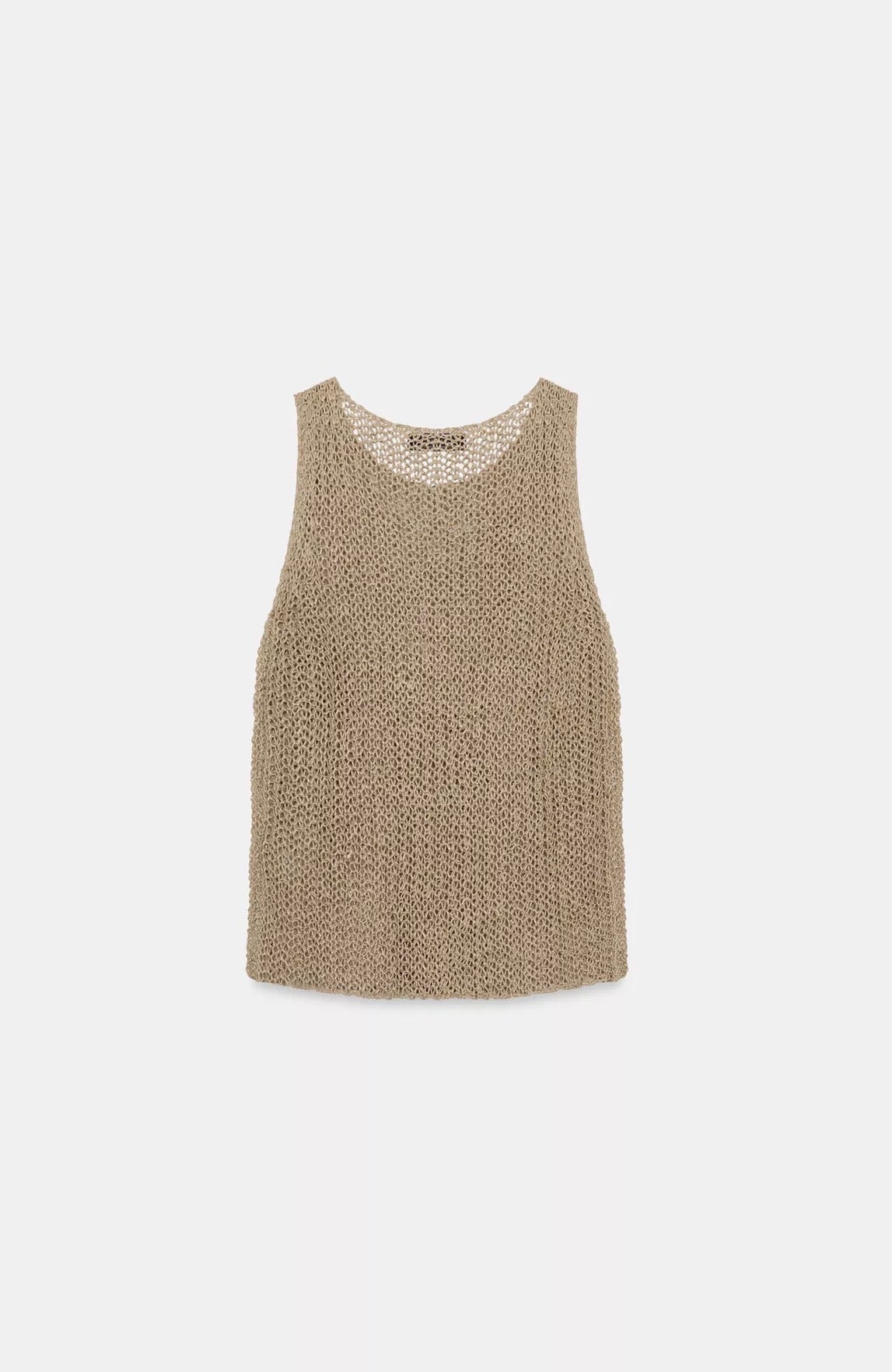 ZARA %100 keten kolsuz top
