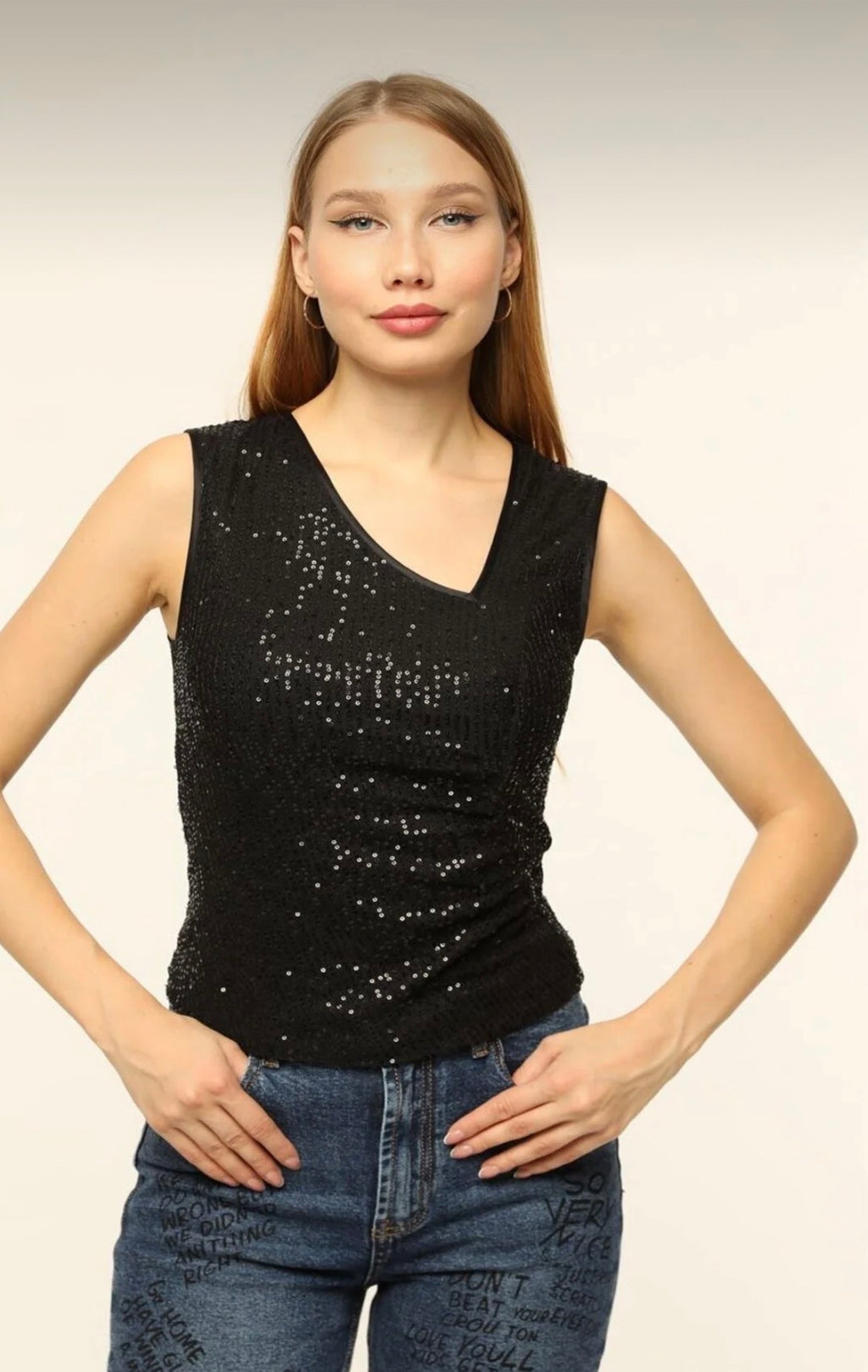 HomeStore Kolsuz Payetli Bluz