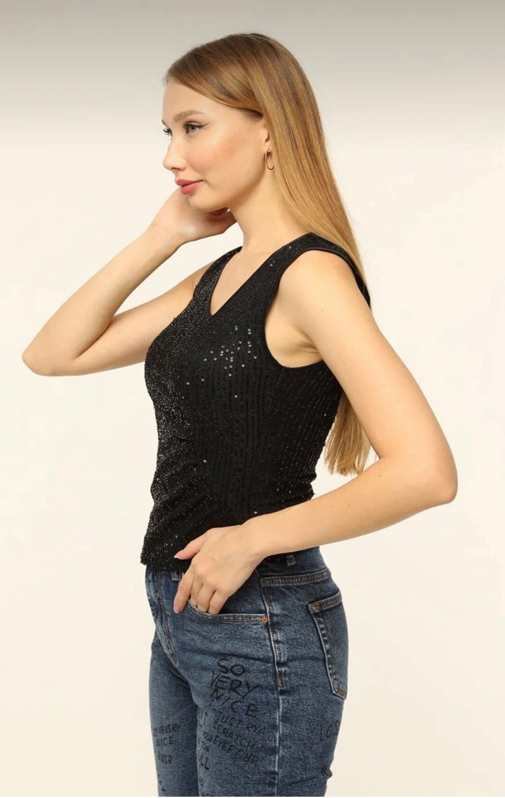 HomeStore Kolsuz Payetli Bluz